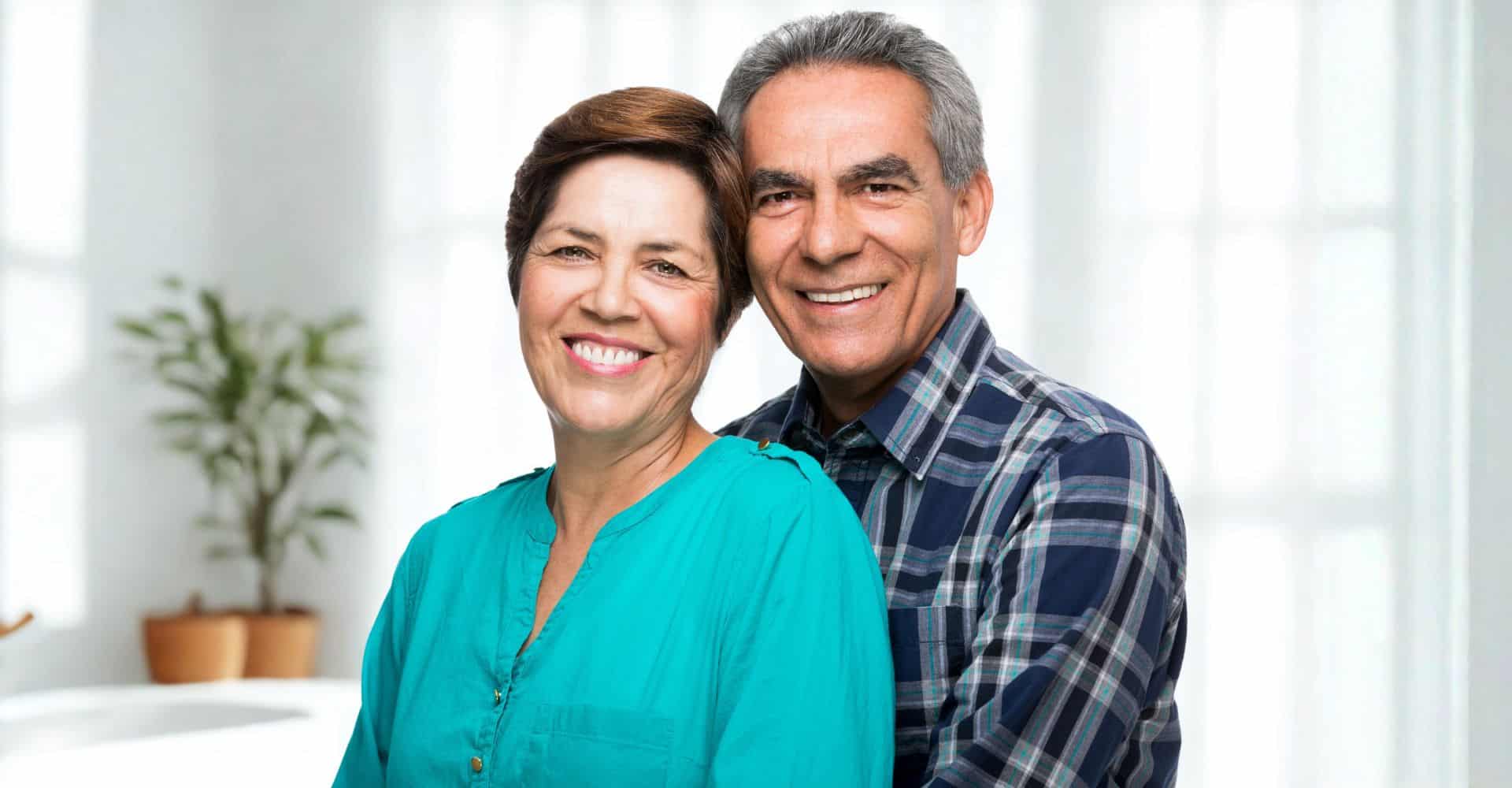Senior couple smiling together | Cedar Park Smiles